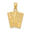14k Ace of Hearts and Ace of Spades ALL IN! Cards Pendant