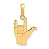 14k I Love You Hand/ Sign Language Pendant