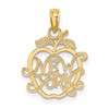 14k NEW YORK in Apple Cut-out Charm