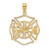 14k Fireman Shield Pendant