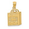 14K Shopping Bag with BORN TO SHOP Pendant
