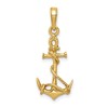 14k 3-D Anchor with Shackle and Entwined Rope Pendant