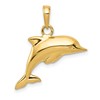 14K Polished 3-D Puffed Dolphin Pendant
