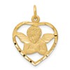 14k Cut-out Angel in Heart Charm