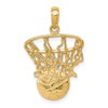 14k Swoosh Basketball and Net Pendant