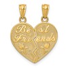 14k BEST FRIENDS Heart with Flower 2-Piece Break-Apart Pendant