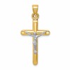 14k Two-tone Hollow Crucifix Pendant