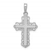 14K White Gold Lacey Trim Cross Pendant