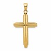 14K Textured Outline Cross Pendant