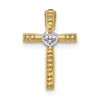 14k and White Rhodium Cross with Heart Center Pendant