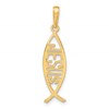 14K Ichthus Fish with JESUS Pendant