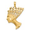 14k Satin Diamond-cut Nefertiti Charm