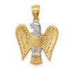 14K and White Rhodium Eagle Pendant