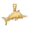 14K Satin Diamond-cut Marlin Pendant