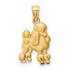 14K Satin Diamond-cut Poodle Dog Pendant
