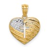 14K with White Rhodium US Flag With Cross Heart Pendant