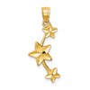 14K Diamond-cut Stars Pendant