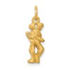 14k Satin Diamond-cut Gemini Zodiac Charm