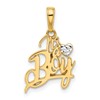14k and White Rhodium Diamond-cut Heart IT'S A BOY Pendant