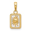 14K and White Rhodium Sun in Frame Pendant