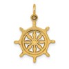 14k Ships Wheel Charm