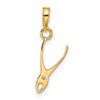 14k and White Rhodium Diamond-cut 3-D Pliers Pendant