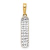 14k and White Rhodium Diamond-cut Skateboard Pendant