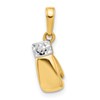 14k and White Rhodium Diamond-cut Boxing Glove Pendant