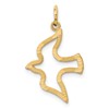 14K Satin and Diamond-Cut Dove Cut-out Charm