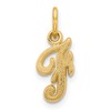 14KY Script Letter F Initial Charm