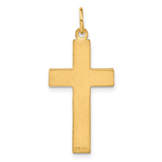 14K Diamond-cut Cross Charm
