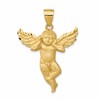 14K Satin Diamond-cut Angel Pendant