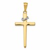 14K Two-Tone Cross with Crown of Thorns Pendant