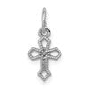 14k White Gold Passion Cross Charm