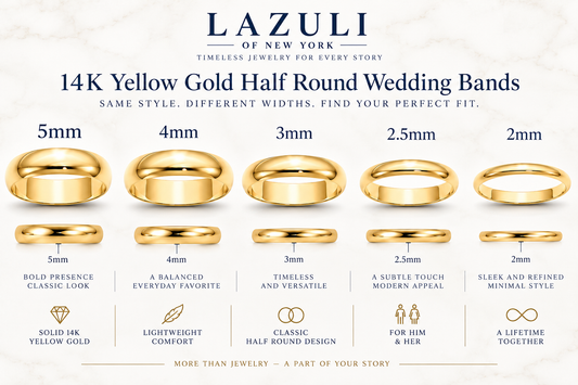 14K Solid Yellow Gold Wedding Band – Classic Men's & Women's Ring, 2mm–5mm