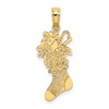 14k Polished Christmas Stocking Charm