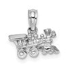 14K White Gold 3-D Miniature Train Charm
