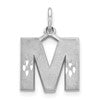14KW Satin Diamond-cut Letter M Initial Charm