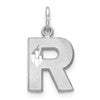 14KW Satin Diamond-cut Letter R Initial Charm