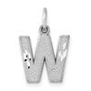 14KW Satin Diamond-cut Letter W Initial Charm