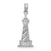 14K White Gold 2-D Cape Hatteras Lighthouse Charm