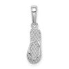 14K White Gold 3-D HAWAII Flip-Flop Pendant