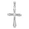 14K White Gold Polished Solid Cross Pendant