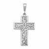 14k White Gold Thorn Cross Pendant