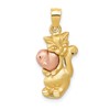14k Two-Tone Cat with Heart Charm