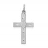 14k White Gold Diamond-cut Latin Cross with Heart Charm