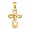 14k Polished Ribbon Cross Charm