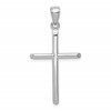 14k White Gold Polished Tube Cross Pendant