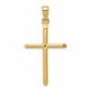 14k Polished Tube Cross Pendant