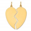 14K 2-piece Engravable 24mm Heart Charm Set